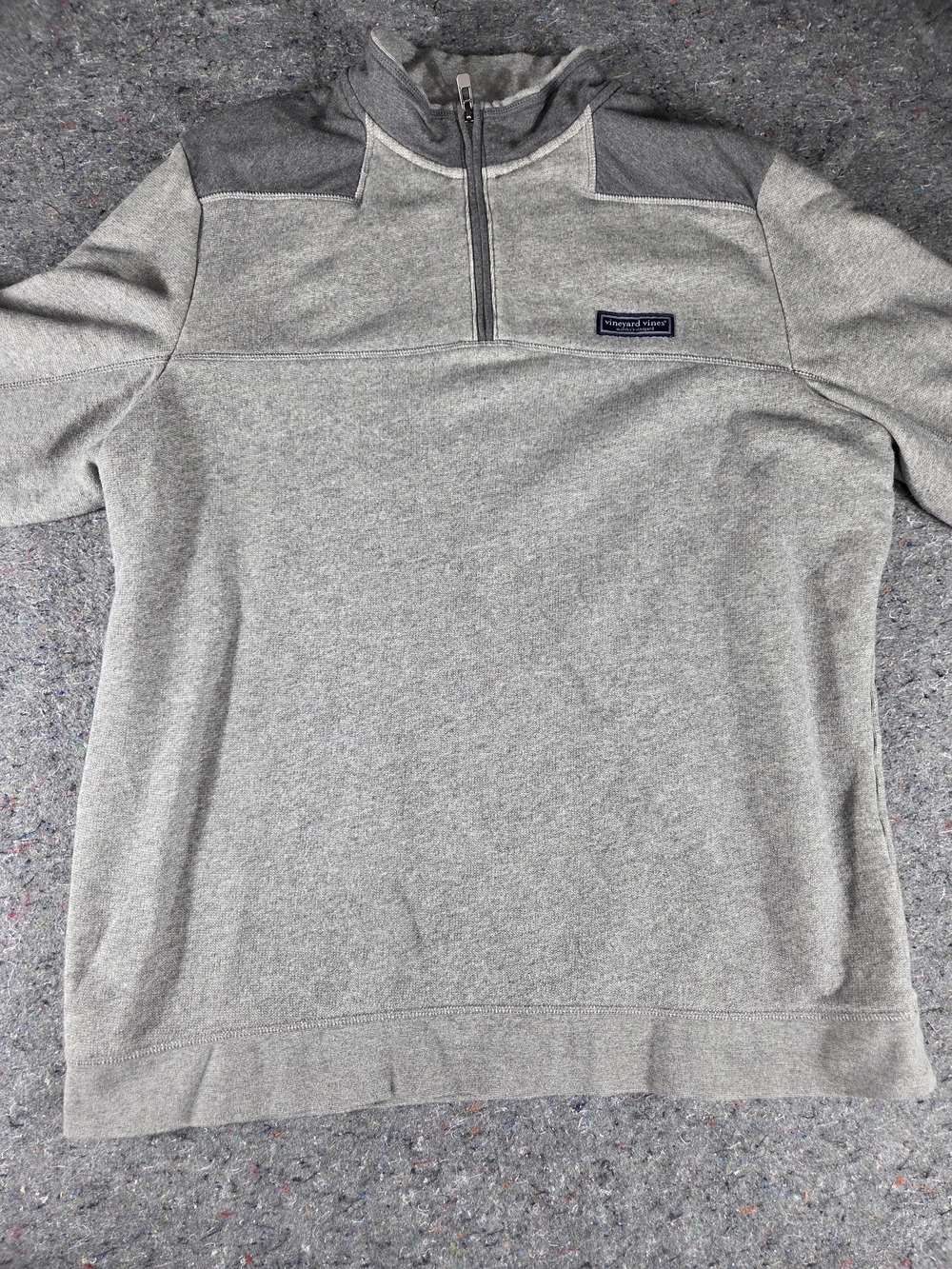Vineyard Vines The Shep Shirt Men’s XL Gray Quarter Zip Cotton Pullover